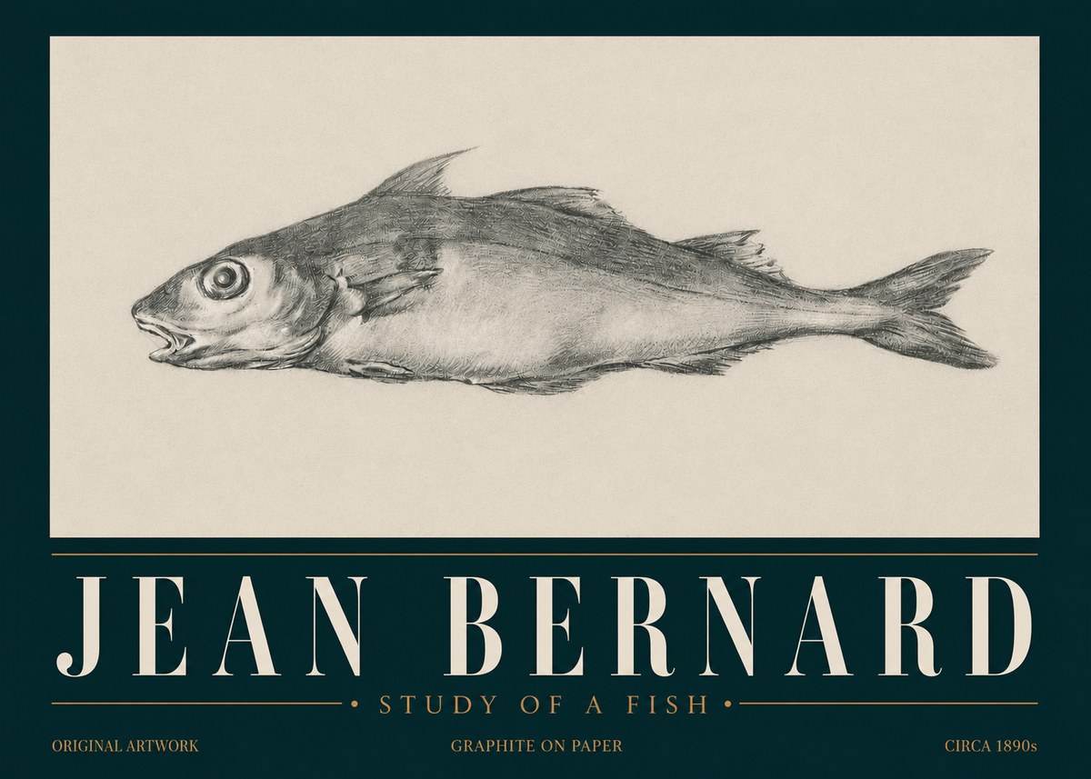 Jean Bernard Fish Study I No6 - Poster