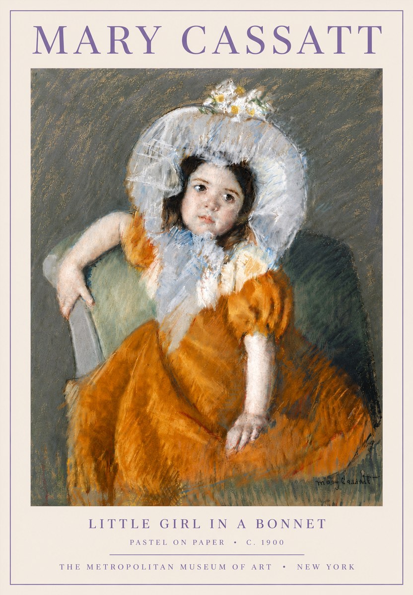 Mary Cassatt Little Girl in a Bonnet No6 - Poster