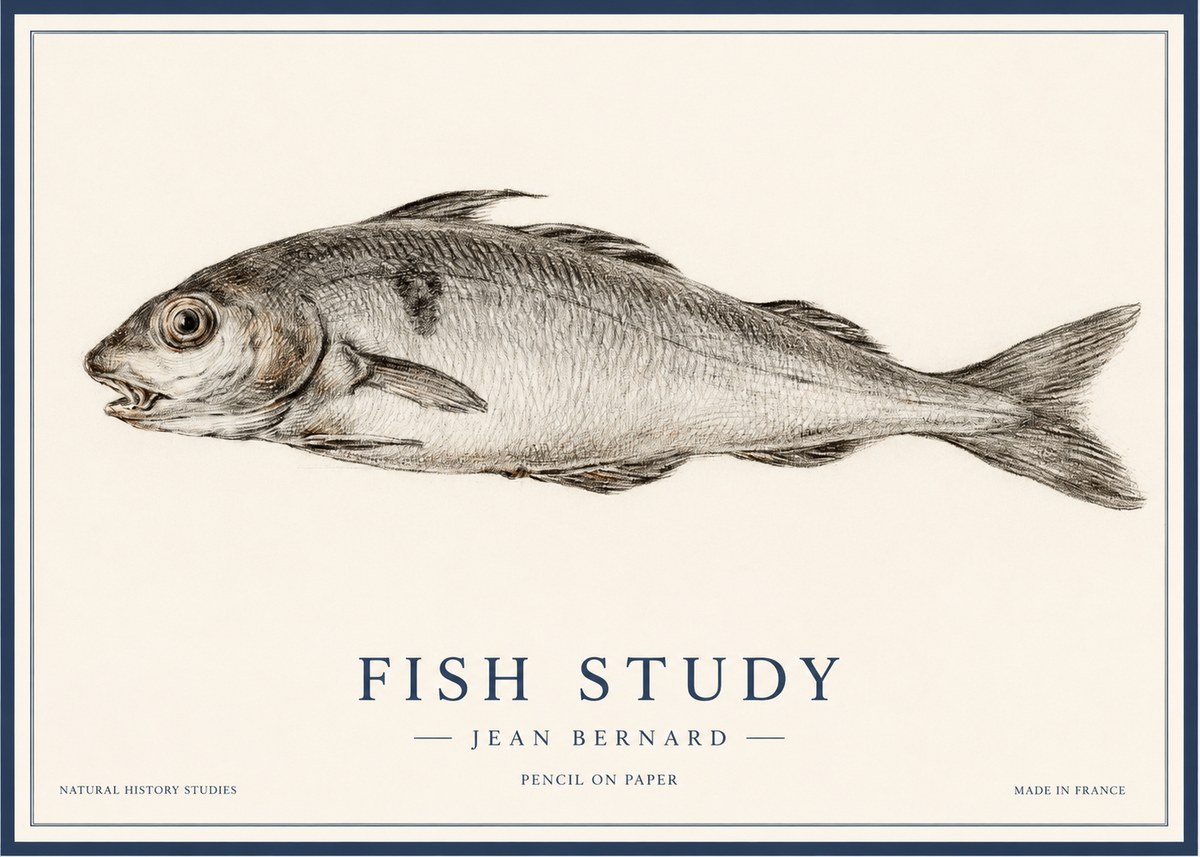 Jean Bernard Fish Study III No1 - Poster