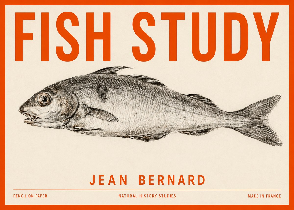 Jean Bernard Fish Study III No2 - Poster