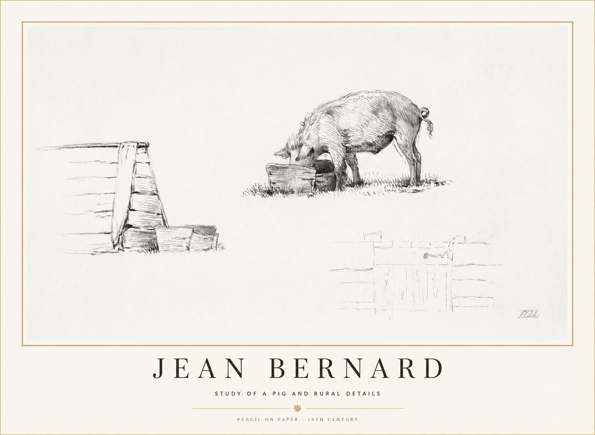 Jean Bernard Pig Study No2 - Poster