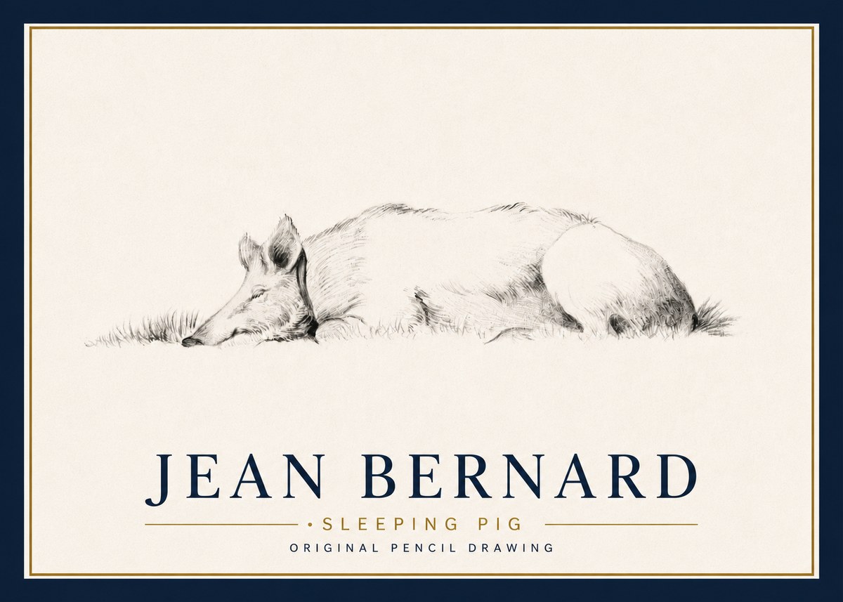 Jean Bernard Sleeping Pig II No4 - Poster