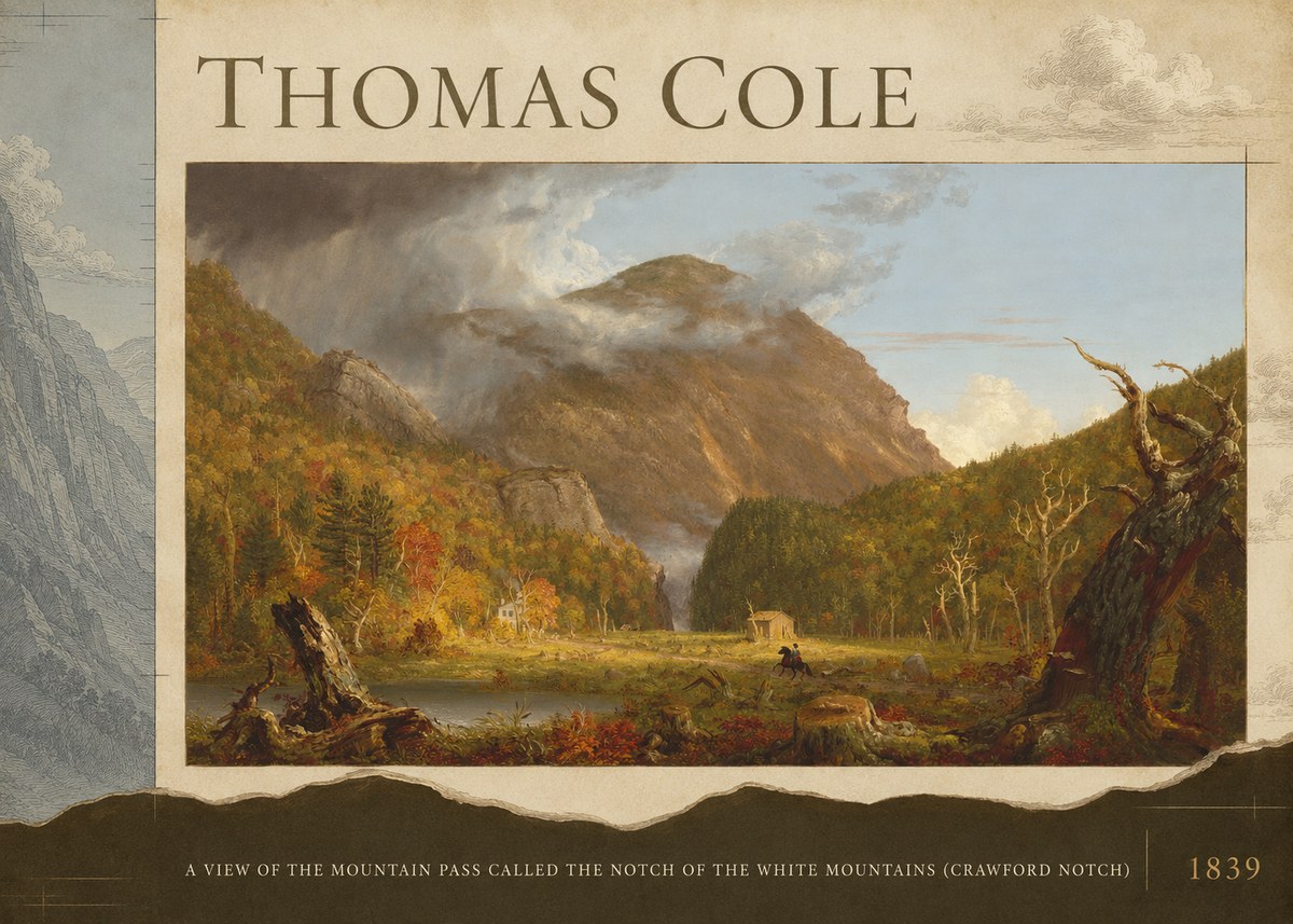 Thomas Cole A View of the Mountain Pass Called the Notch of the White Mountains (Crawford Notch) II No6 - Poster