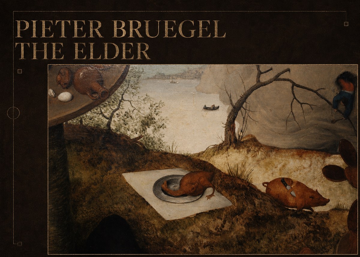 Pieter Bruegel The Pig Is Stabbed No6 - Poster