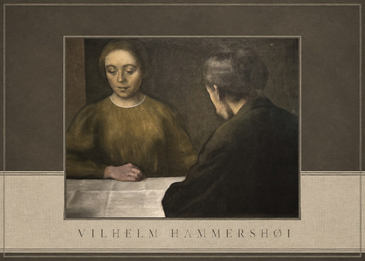 Vilhelm Hammershøi A Conversation No4 - Poster