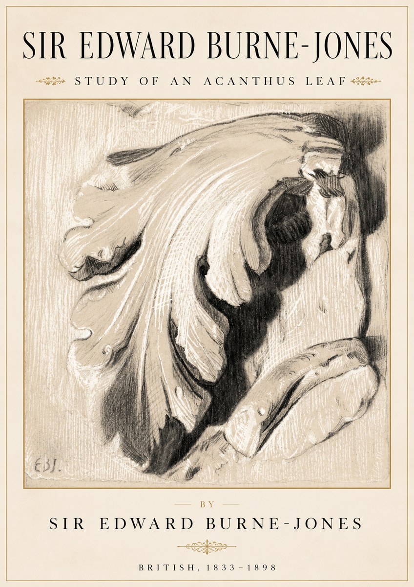Edward Burne-Jones Study of an Acanthus Leaf No2 - Poster