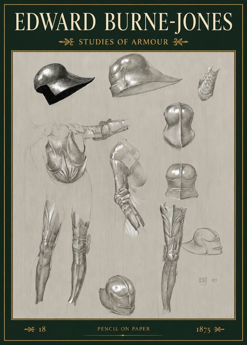 Edward Burne-Jones Studies of Armour No3 - Poster