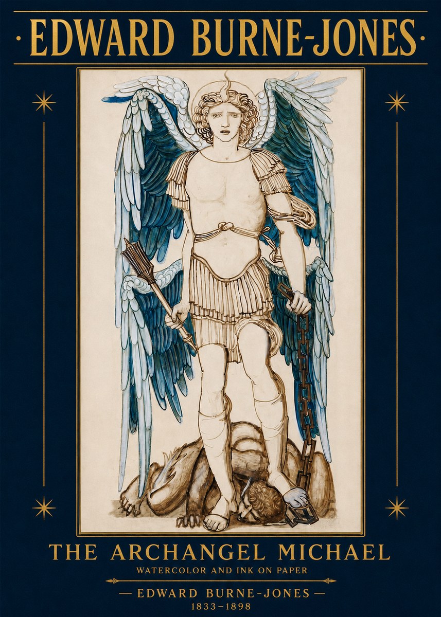 Edward Burne-Jones The Archangel Michael No2 - Poster