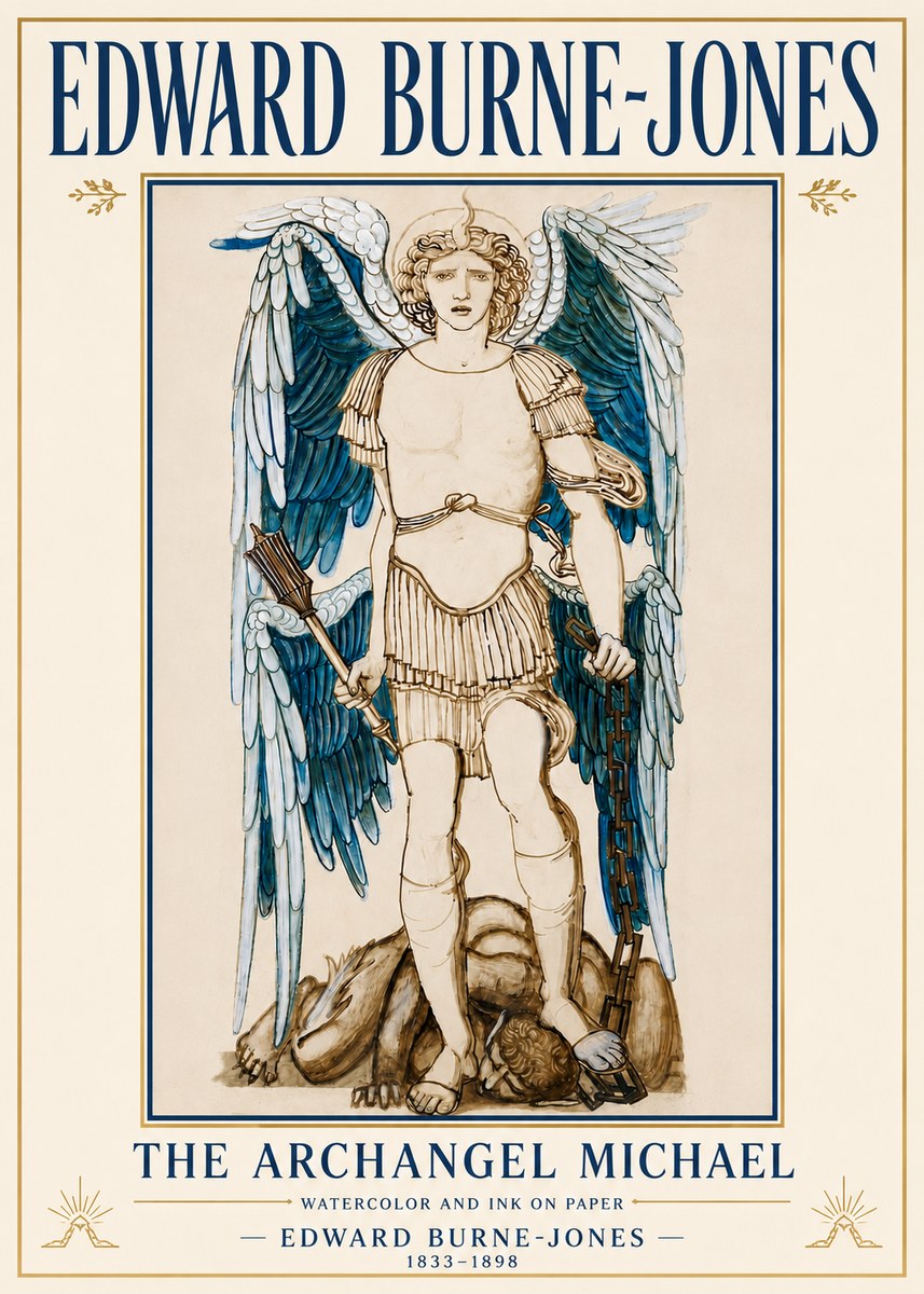 Edward Burne-Jones The Archangel Michael No5 - Poster