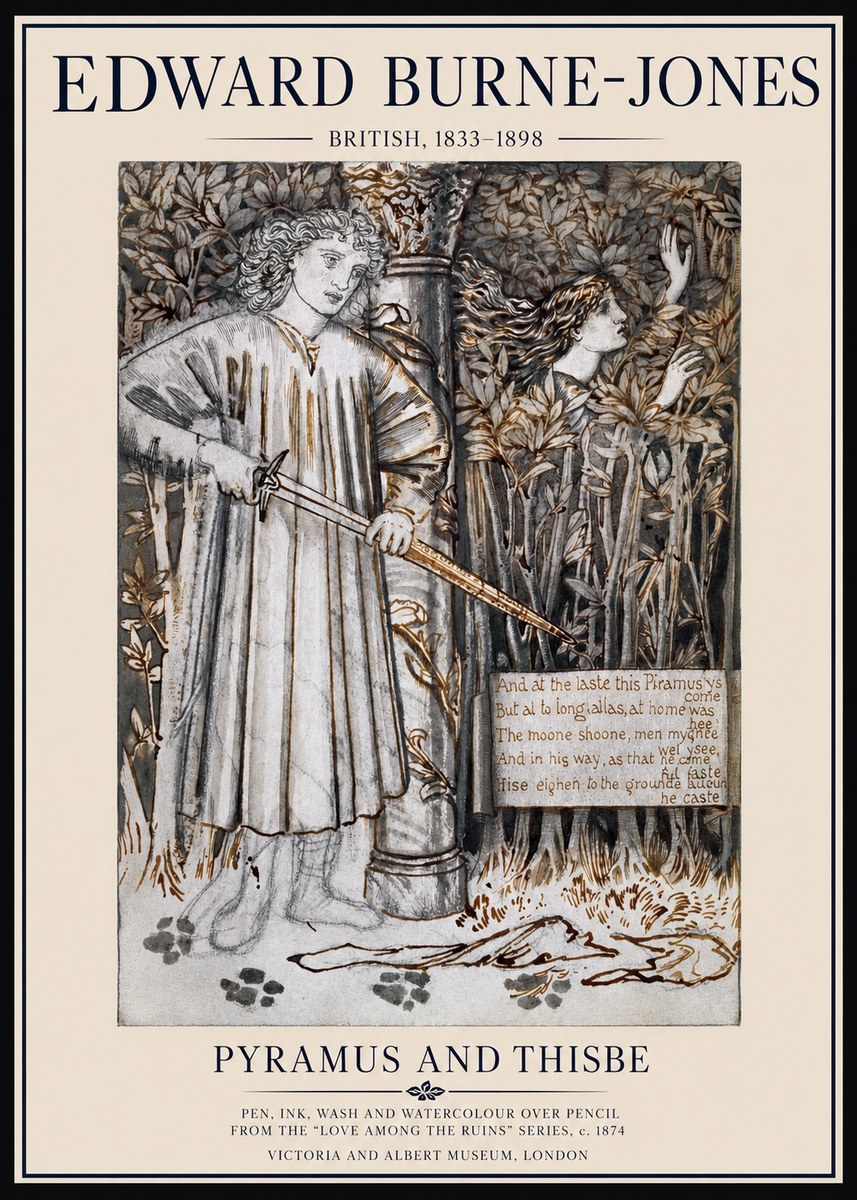 Edward Burne-Jones Pyramus and Thisbe No1 - Poster