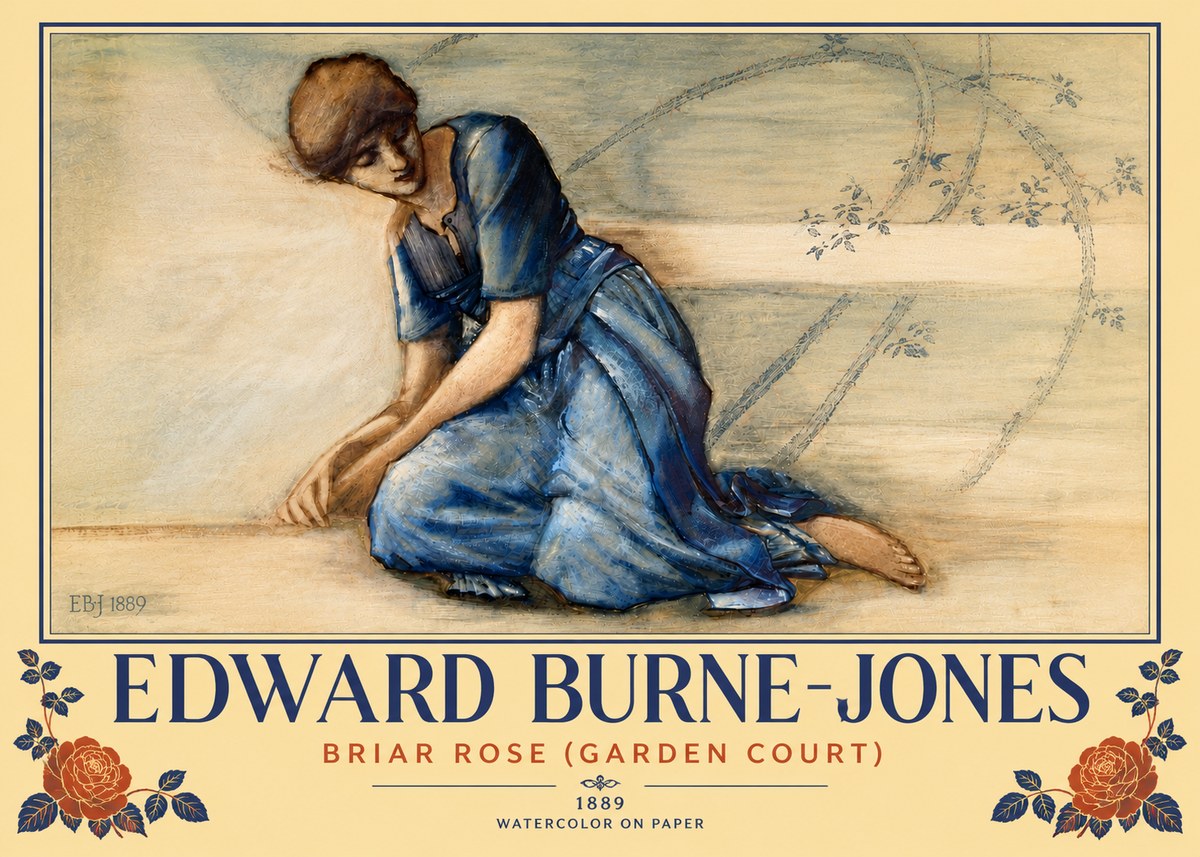 Edward Burne-Jones Briar Rose (Garden Court) No6 - Poster