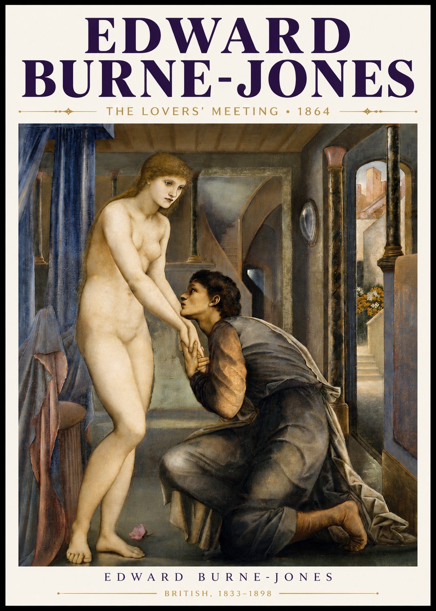 Edward Burne-Jones The Lovers' Meeting No5 - Poster
