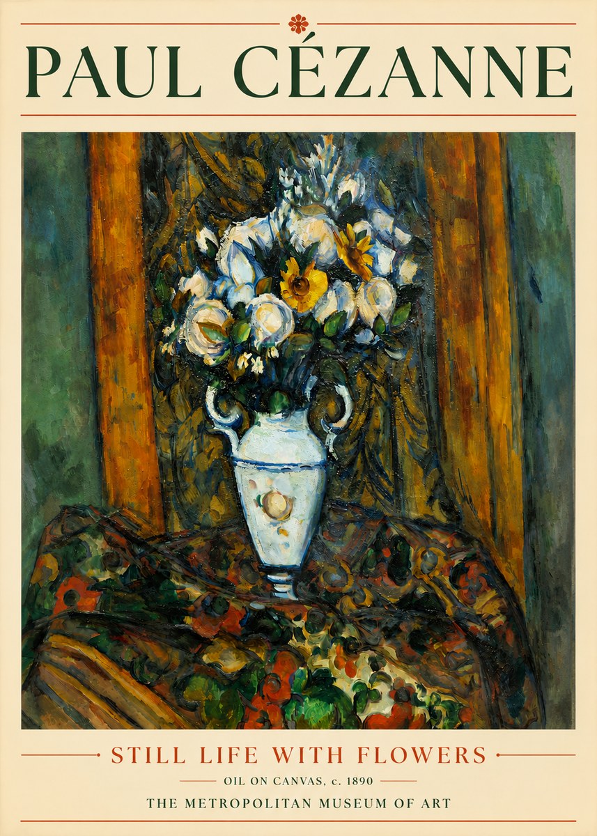 Paul Cézanne Still Life with Flowers No3 - Poster