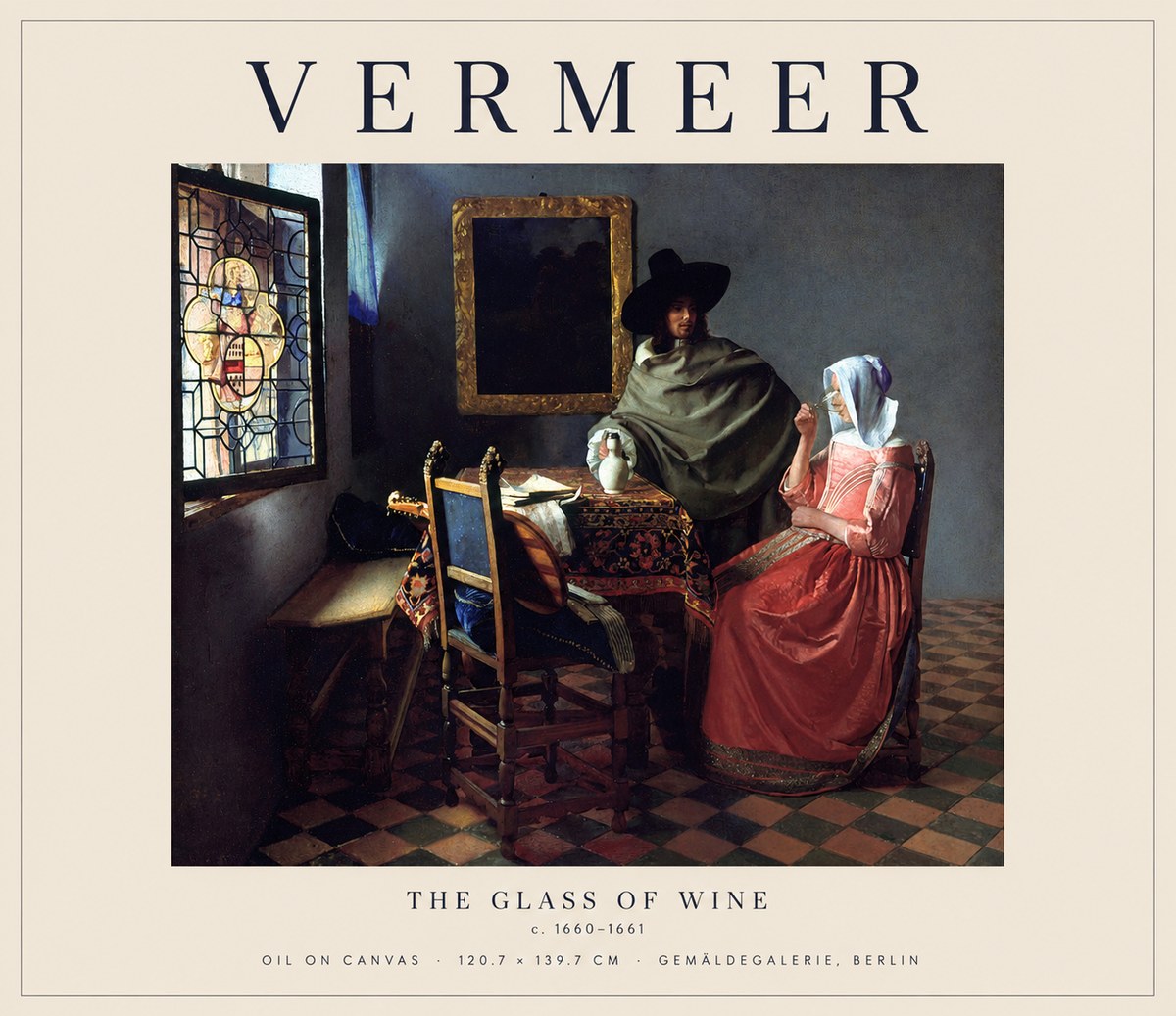 Vermeer The Glass of Wine No1 - Poster