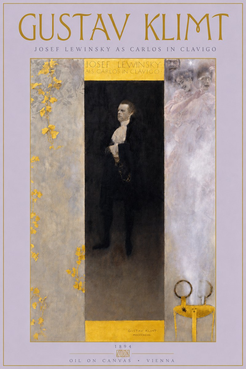 Klimt Josef Lewinsky as Carlos in Clavigo No4 - Poster
