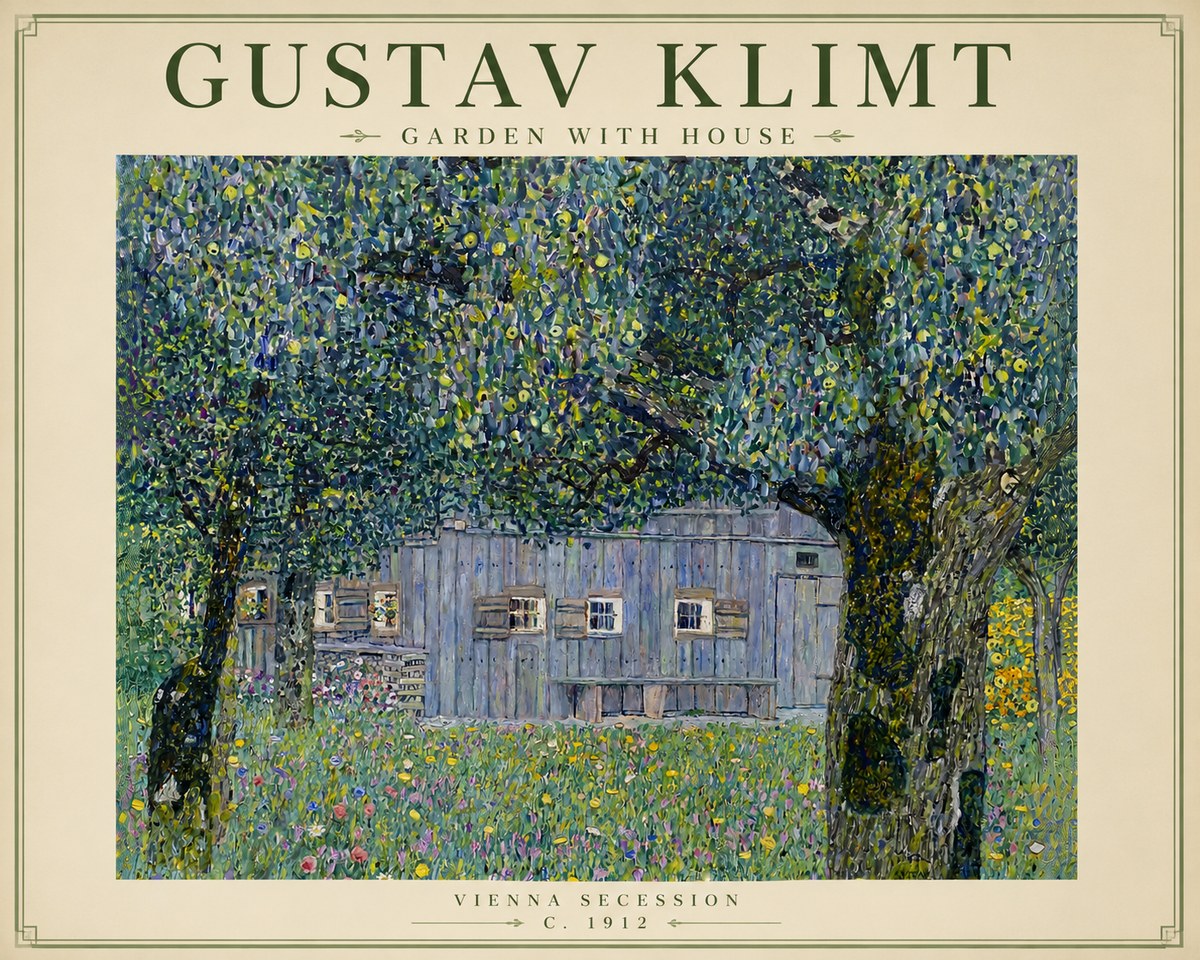 Klimt Garden with House No5 - Poster