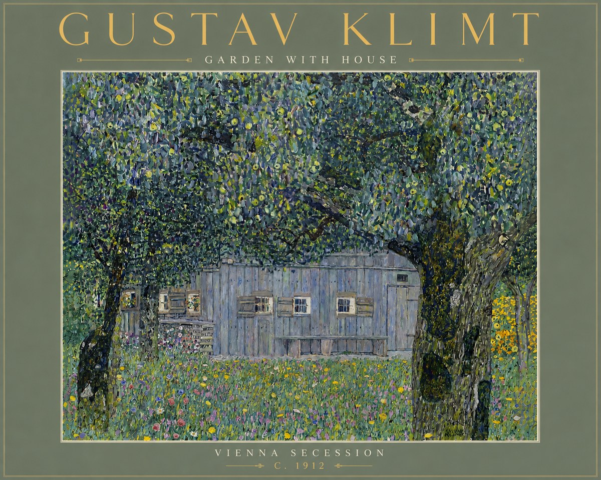 Klimt Garden with House No6 - Poster