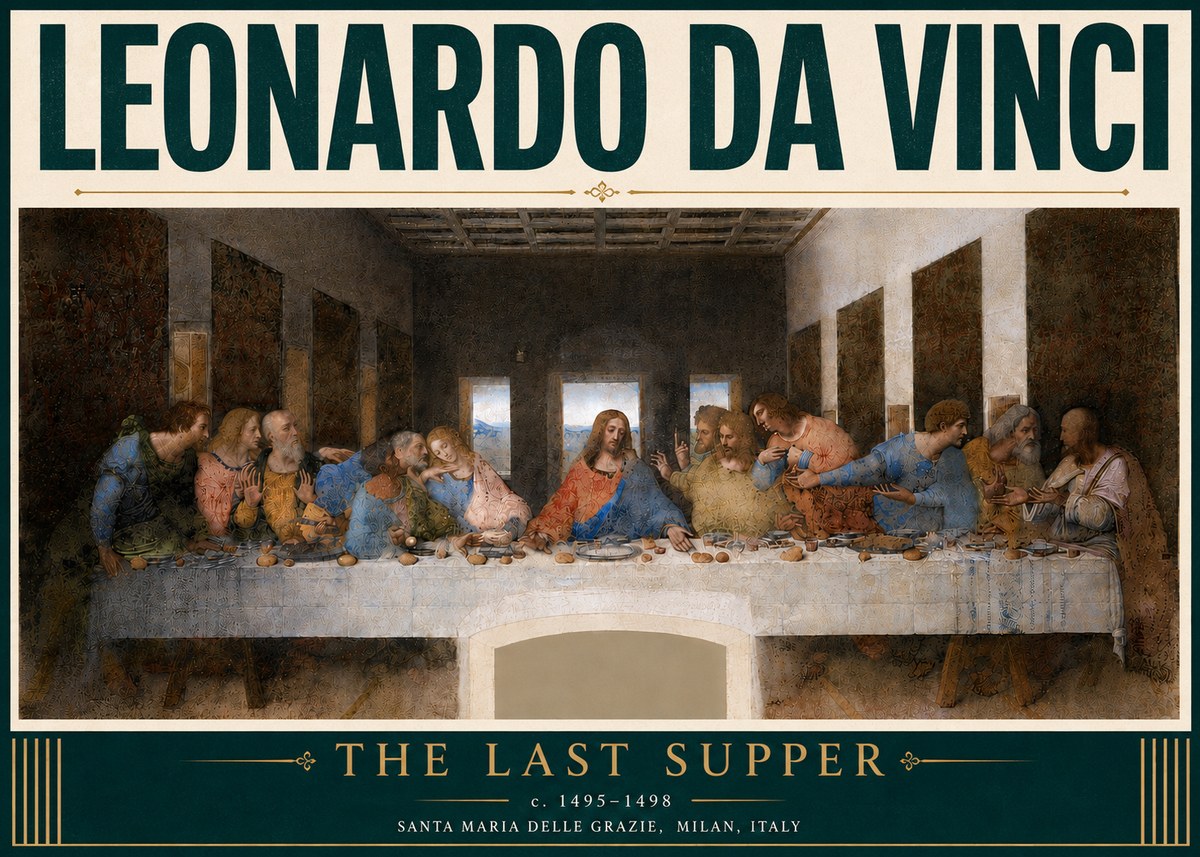 Leonardo da Vinci The Last Supper No6 - Poster