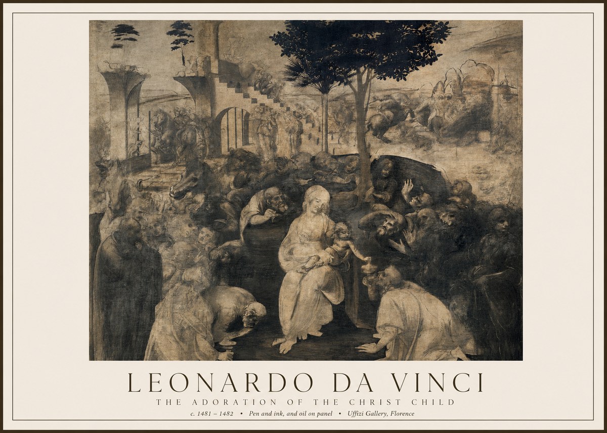 Leonardo da Vinci The Adoration of the Magi No5 - Poster