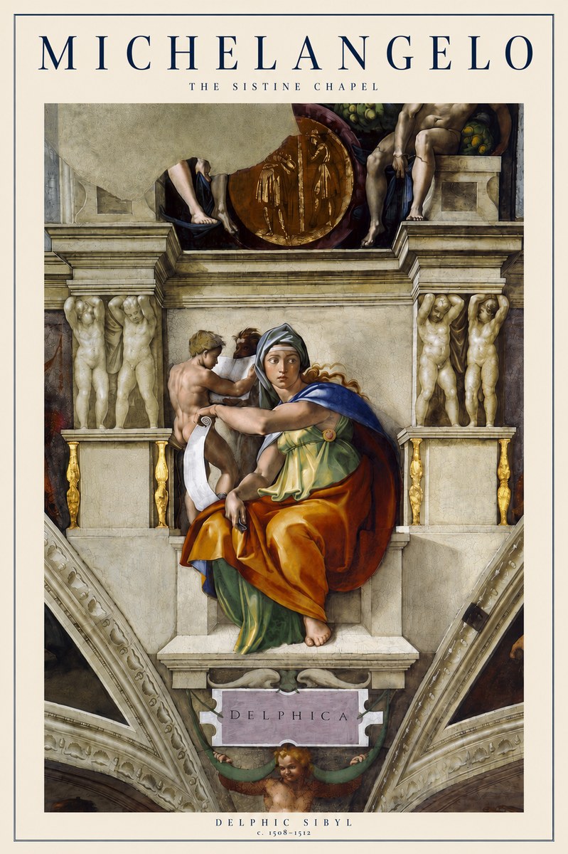 Michelangelo Delphic Sibyl No3 - Poster