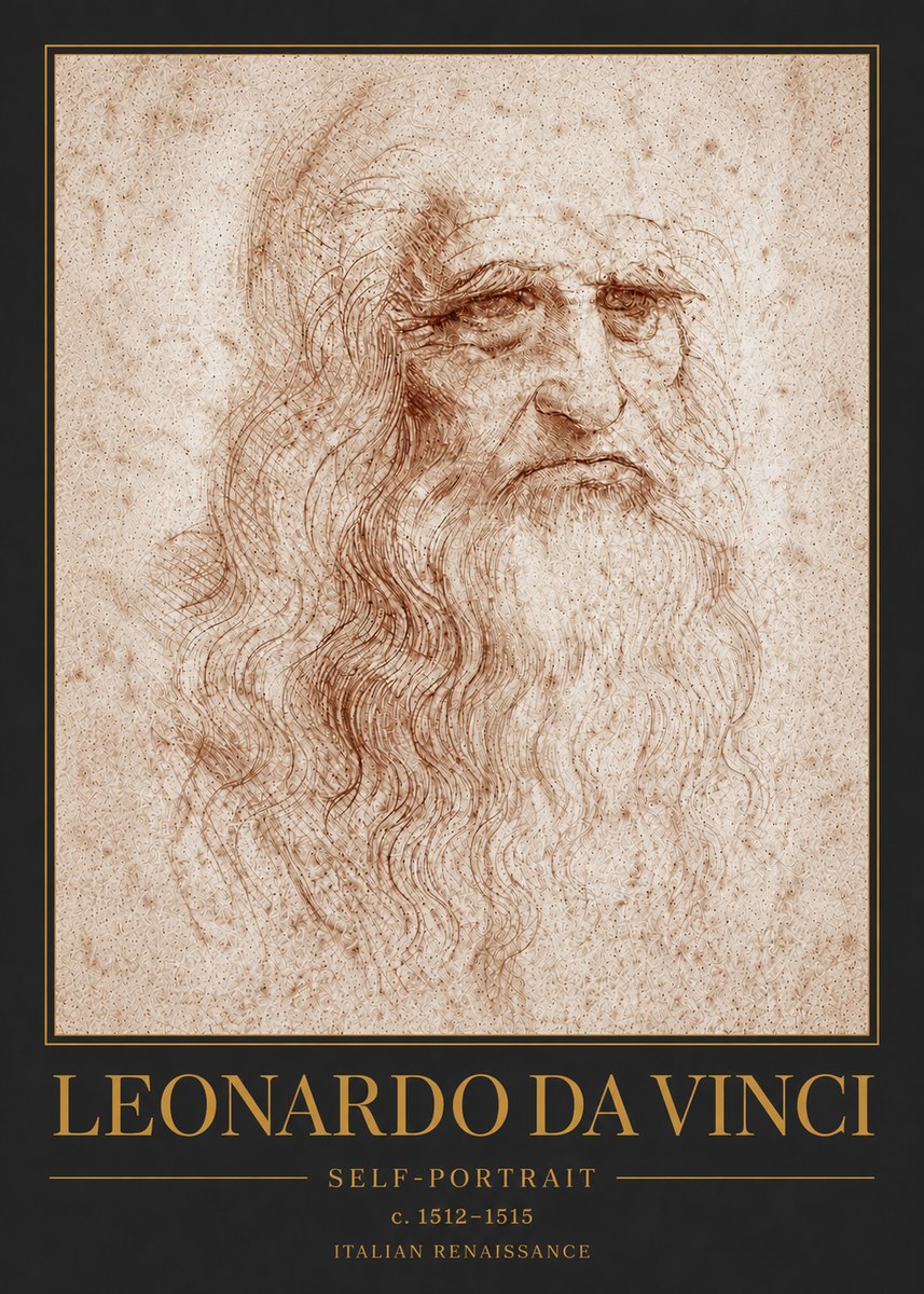 Leonardo da Vinci Self-portrait I No6 - Poster