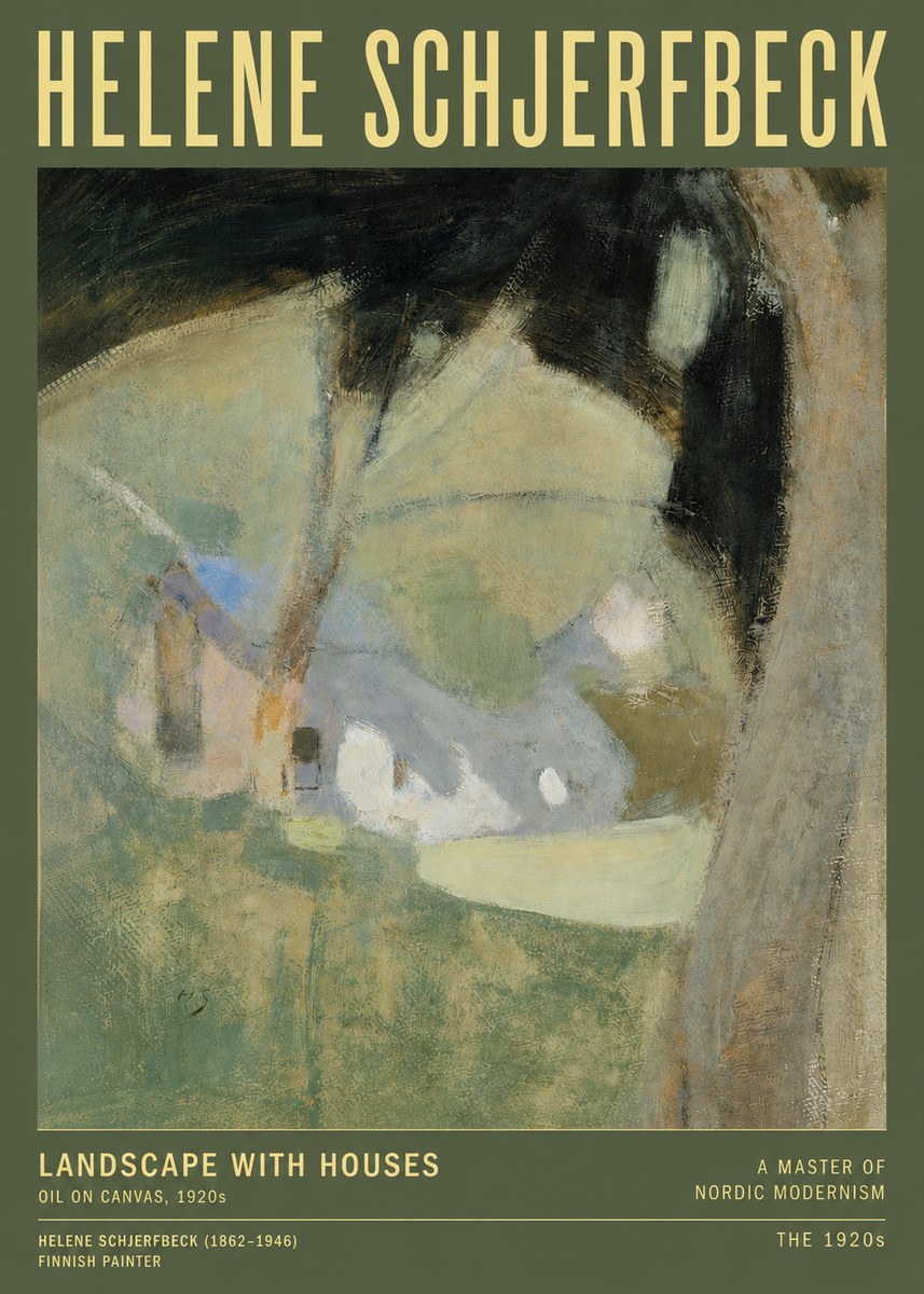 Helene Schjerfbeck Landscape with Houses No3 - Poster