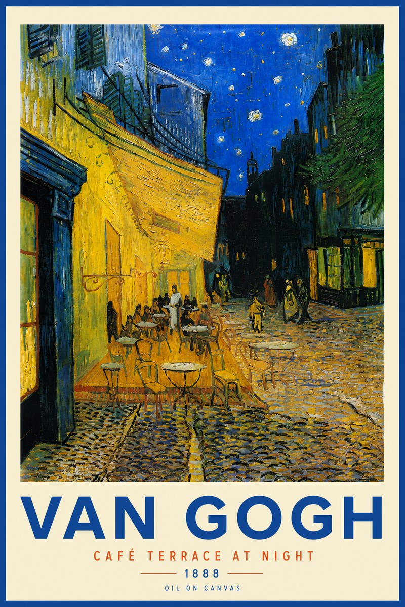 Van Gogh Café Terrace at Night No4 - Poster