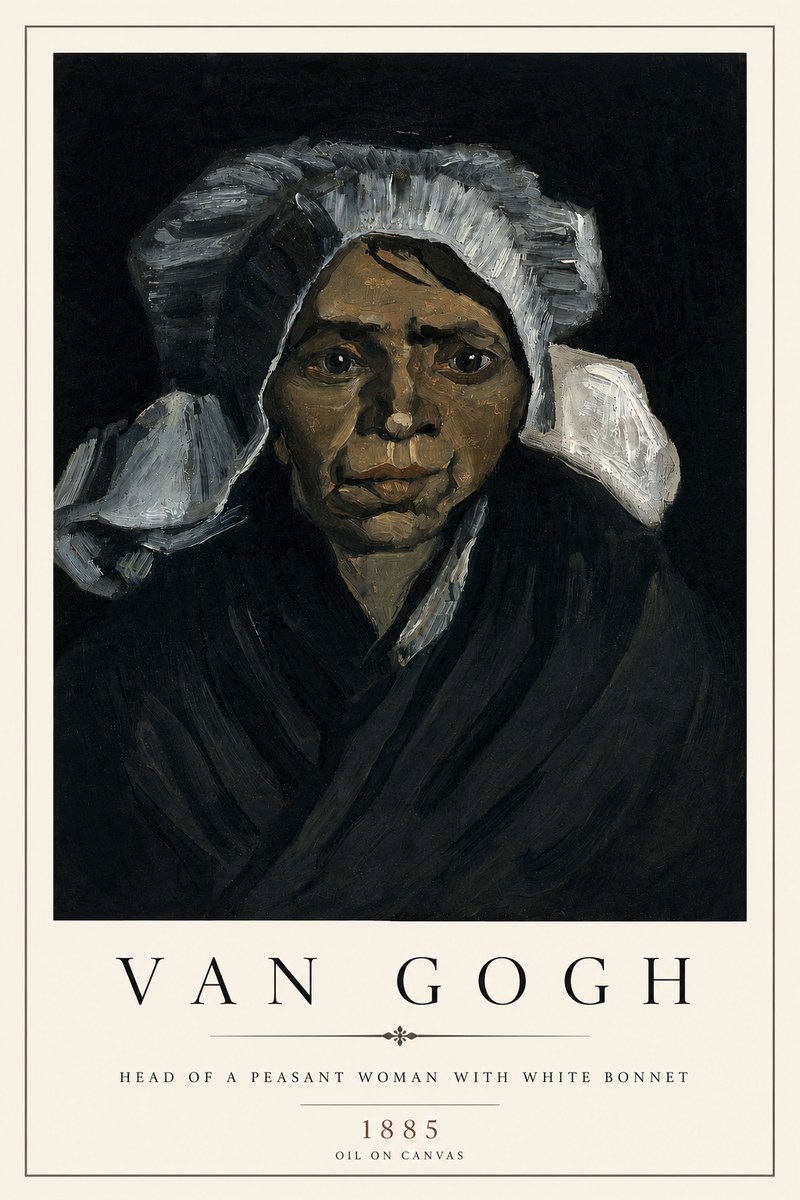 Van Gogh Head of a Peasant Woman with White Bonnet No4 - Poster