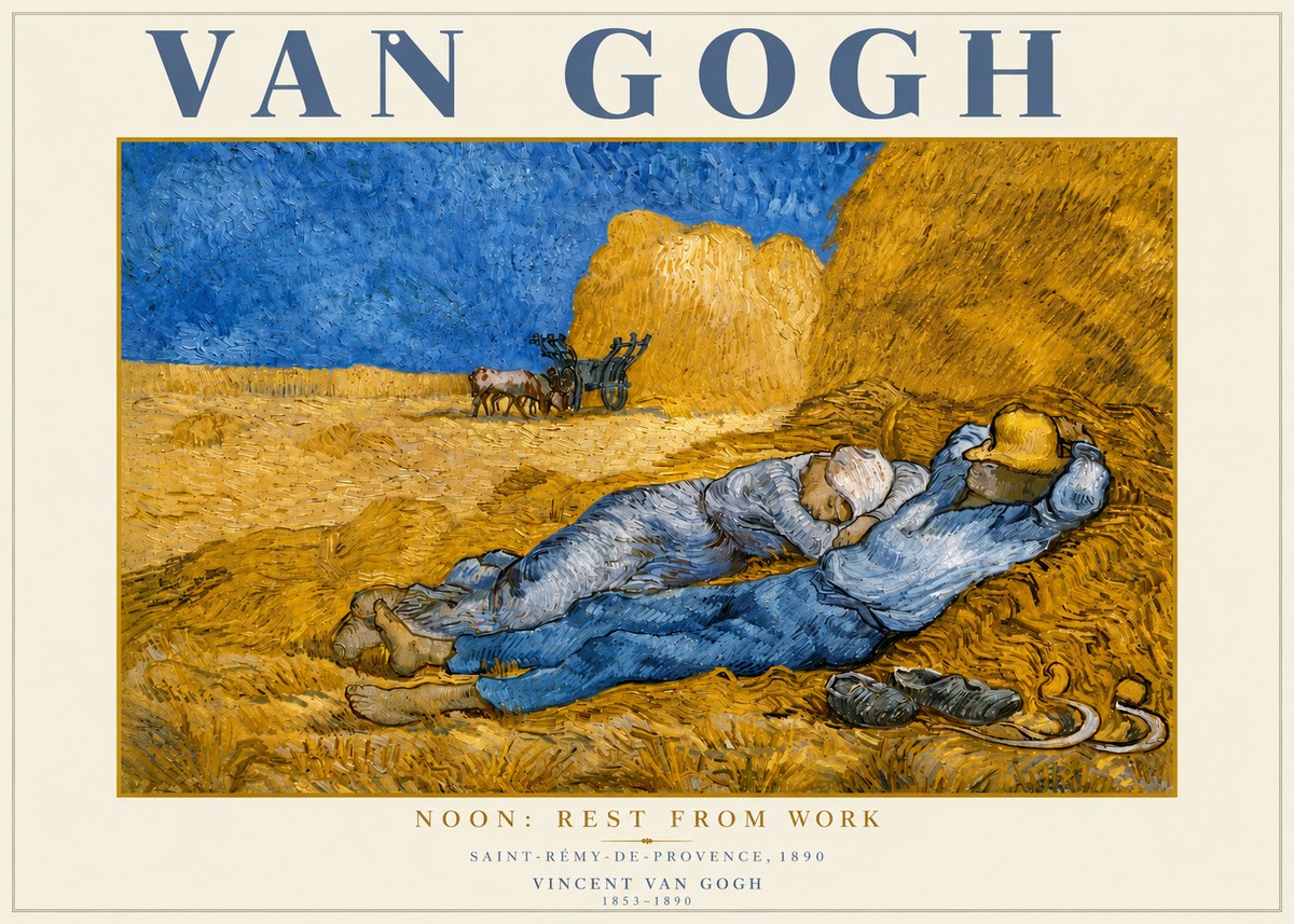 Van Gogh Noon: Rest from Work No4 - Poster