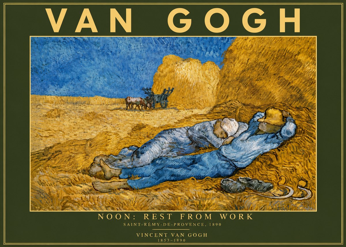 Van Gogh Noon: Rest from Work No5 - Poster