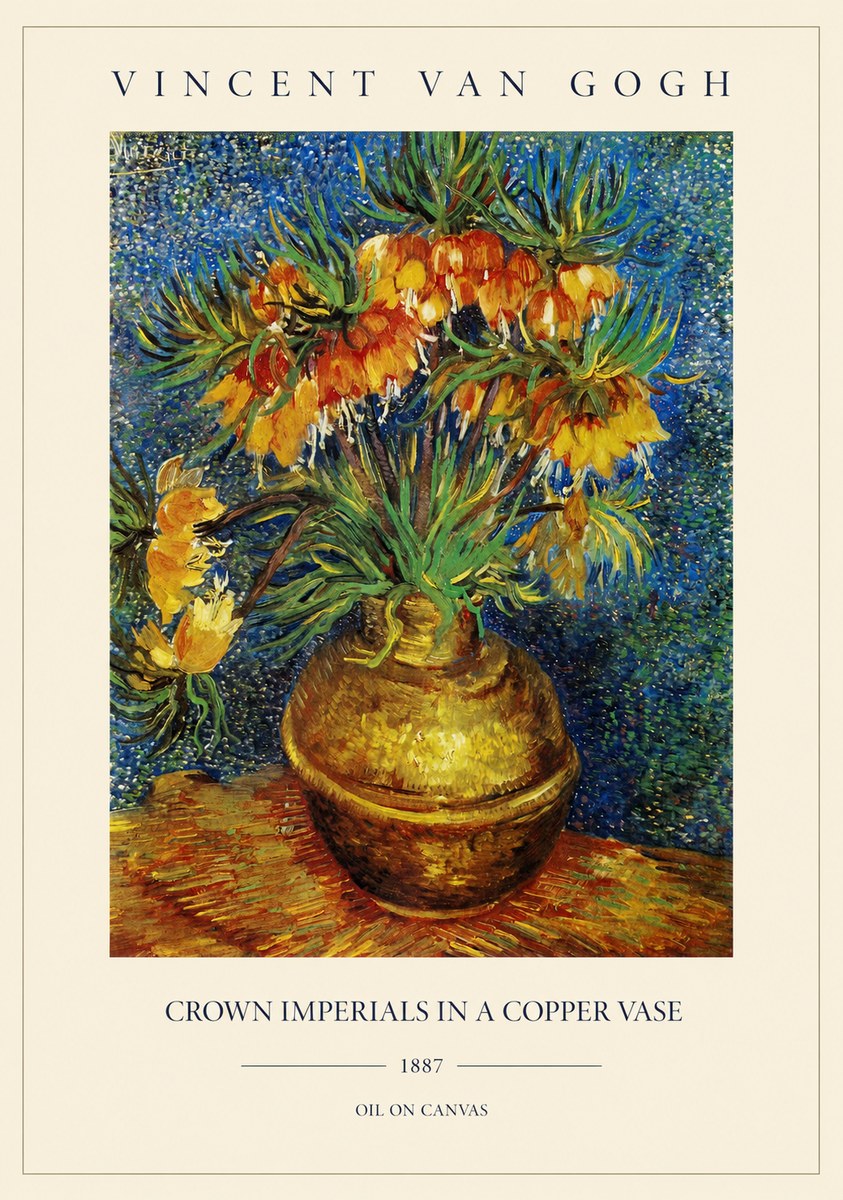Van Gogh Crown Imperials in a Copper Vase No1 - Poster