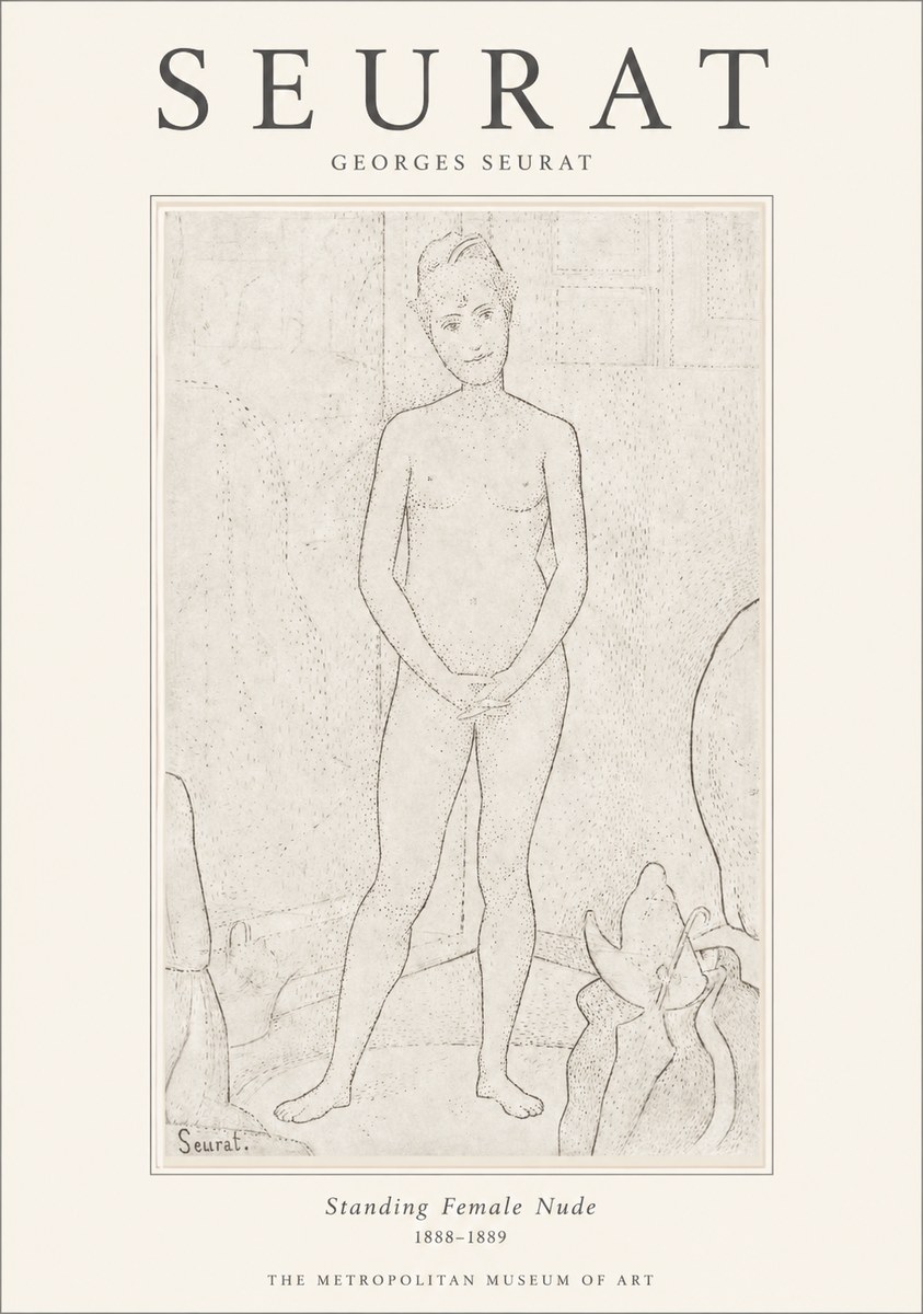 Seurat Standing Female Nude No1 - Poster