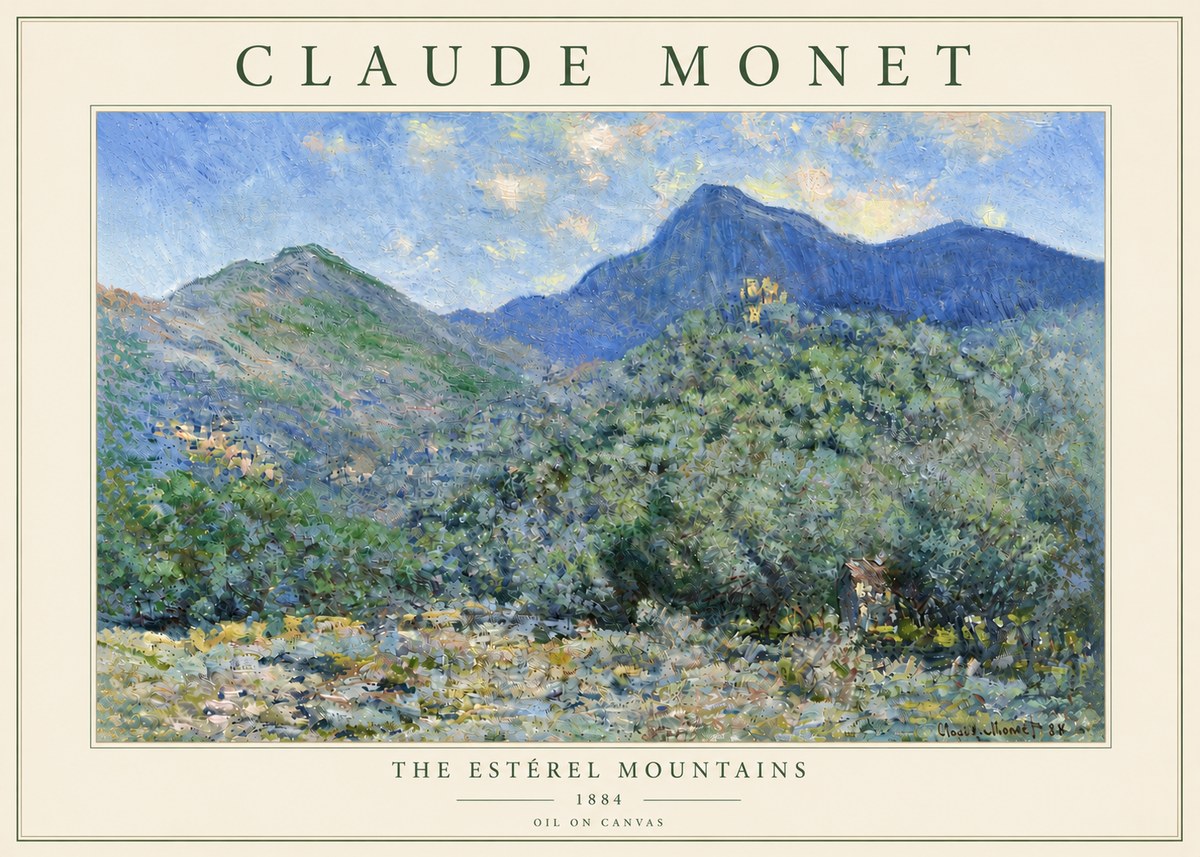 Monet The Estérel Mountains No6 - Poster