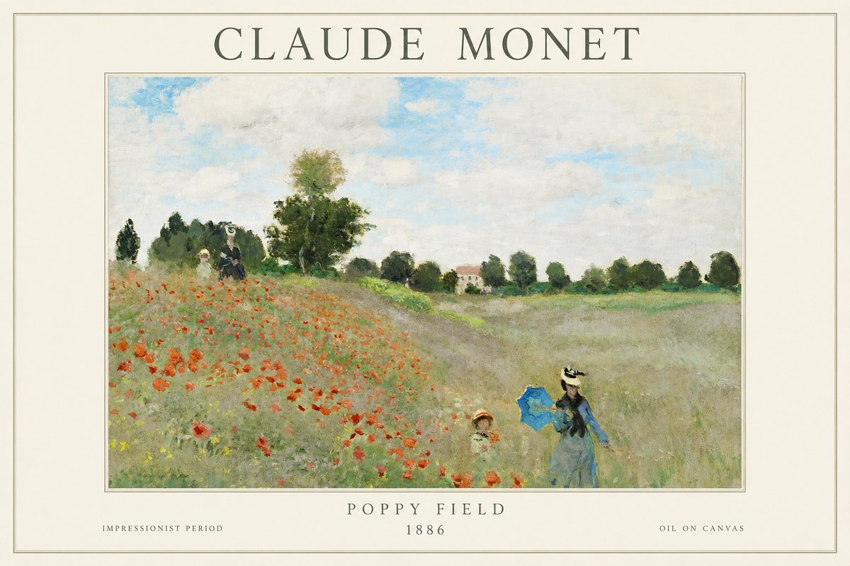 Monet Poppy Field No1 - Poster