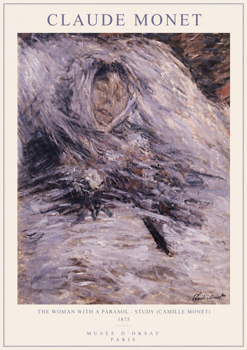 Monet The Woman with a Parasol - Study (Camille Monet) No3 - Poster