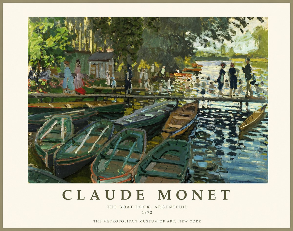 Monet The Boat Dock, Argenteuil No1 - Poster