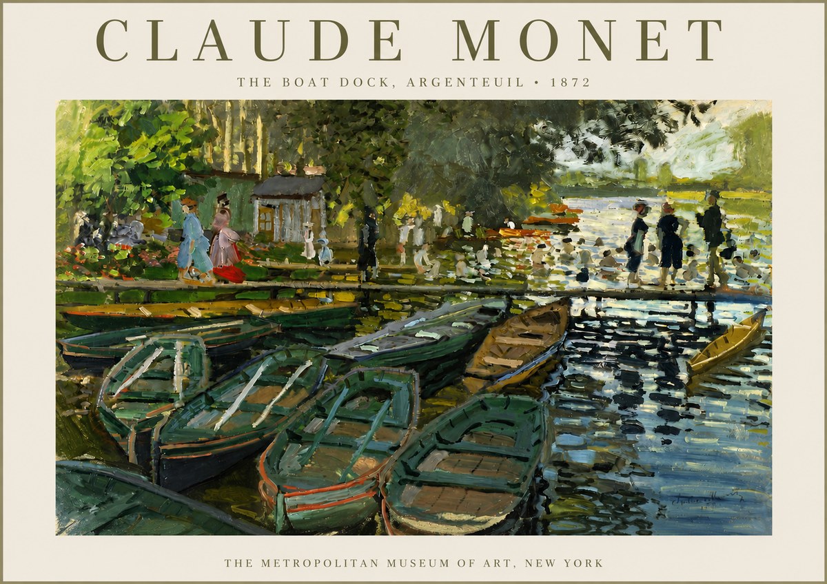 Monet The Boat Dock, Argenteuil No3 - Poster