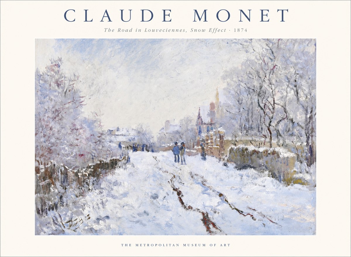 Monet The Road in Louveciennes, Snow Effect No1 - Poster
