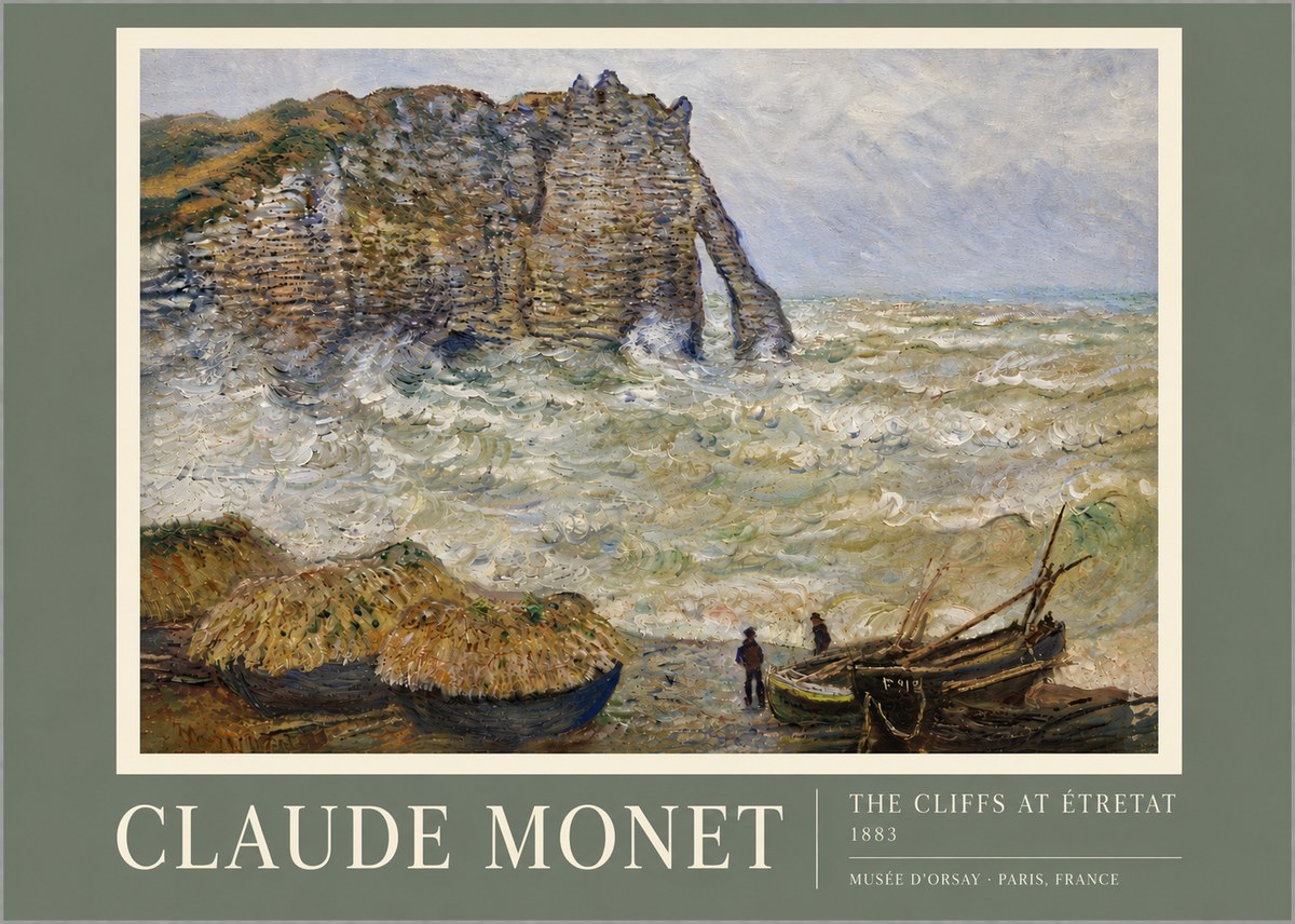 Monet The Cliffs at Etretat No5 - Poster