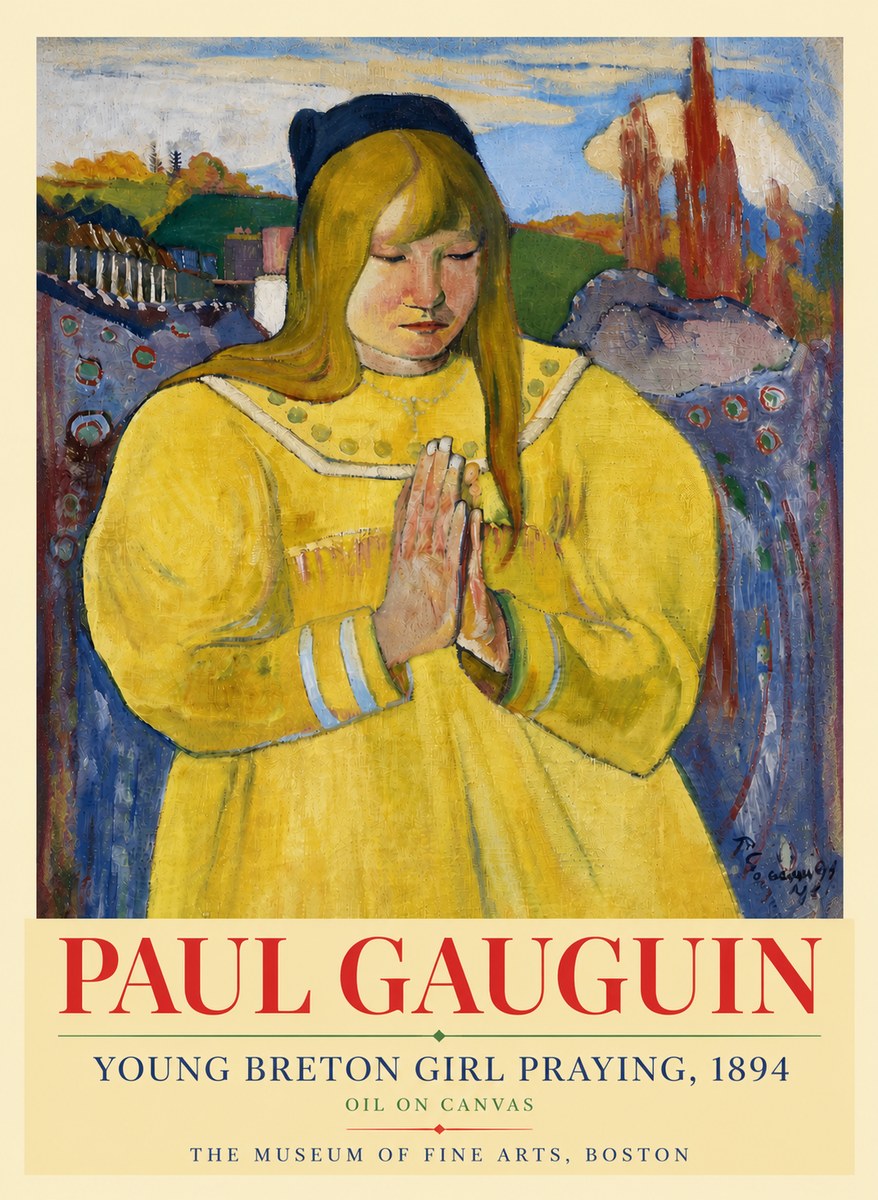 Paul Gauguin Young Breton Girl Praying, 1894 No6 - Poster
