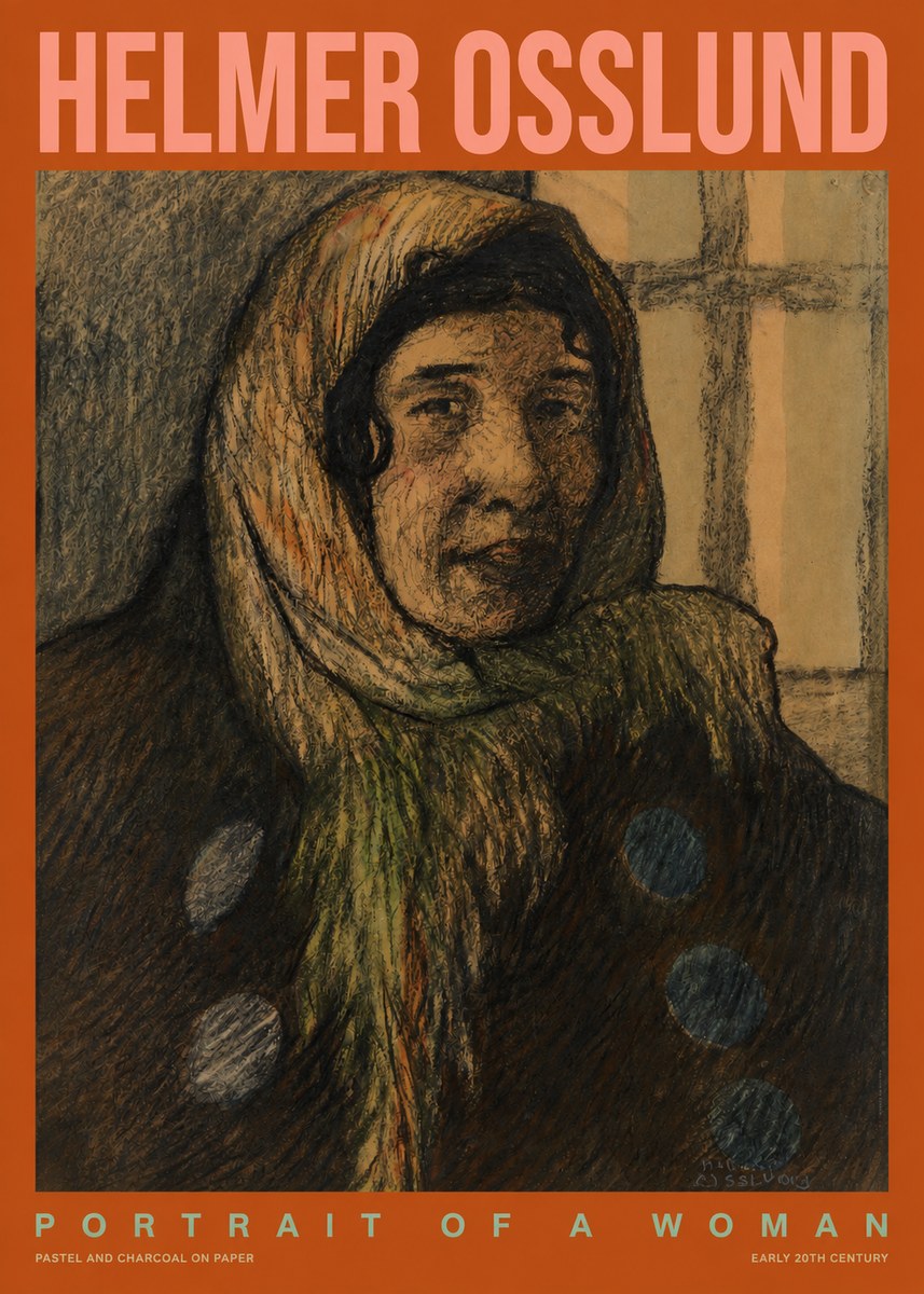 Helmer Osslund Portrait of a Woman No2 - Poster