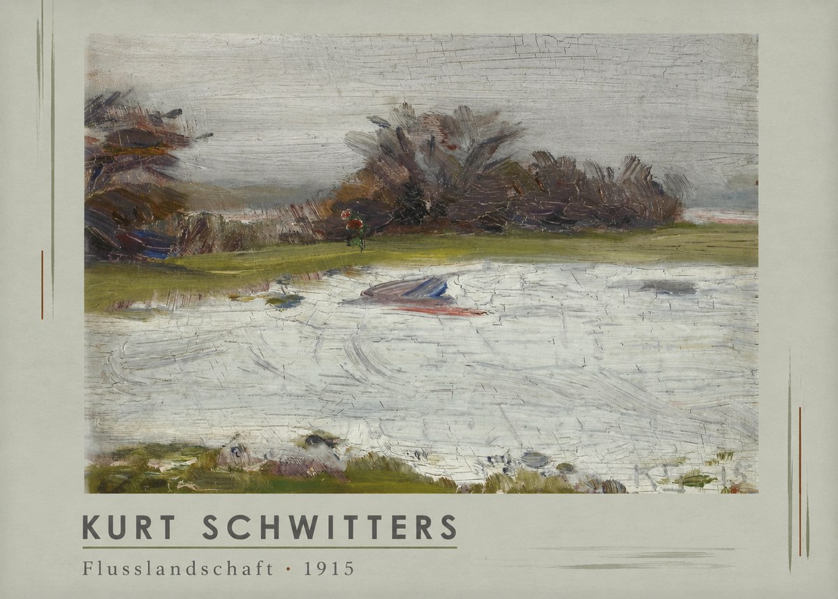 Kurt Schwitters Flusslandschaft No1 - Poster