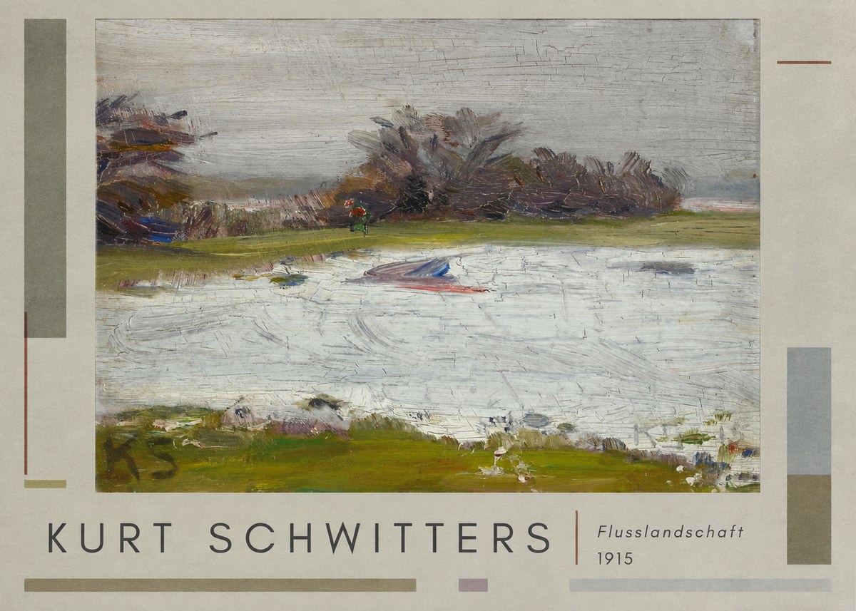 Kurt Schwitters Flusslandschaft No2 - Poster