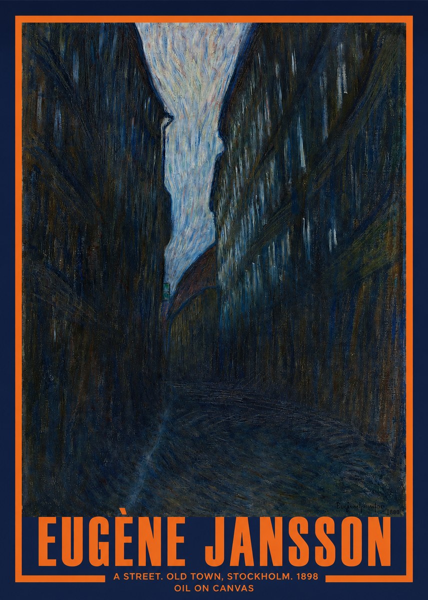 Eugène Jansson A Street. Old Town, Stockholm. 1898 No2 - Poster