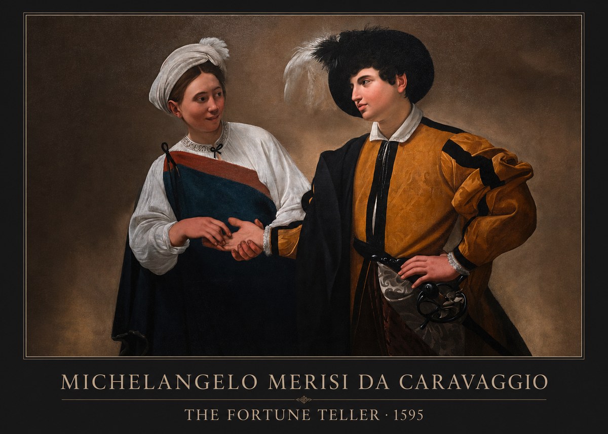 Michelangelo Merisi da Caravaggio The Fortune Teller II No1 - Poster
