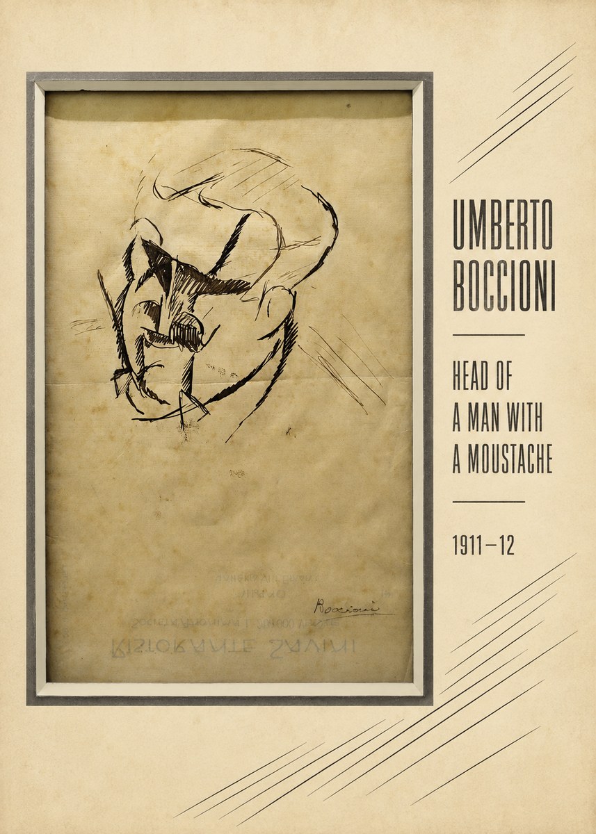 Umberto Boccioni Head of a Man with a Moustache No6 - Poster