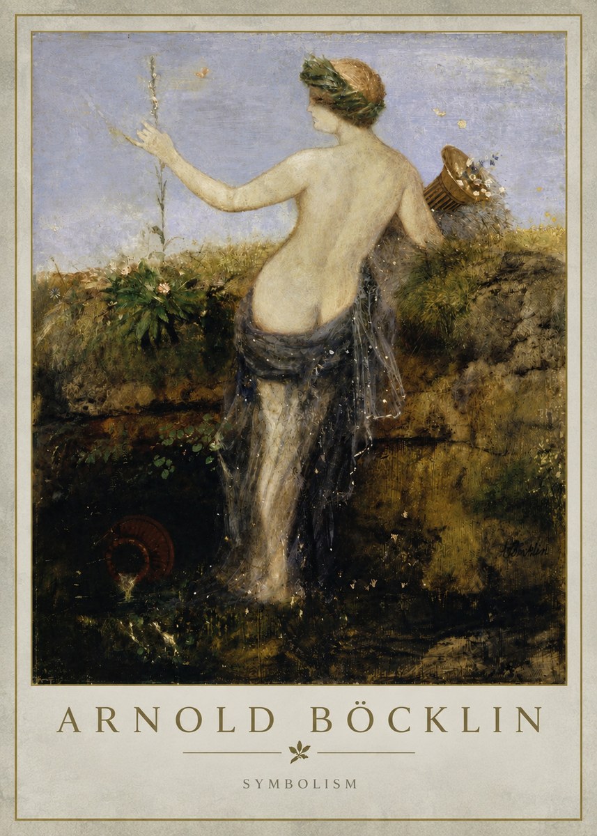 Arnold Böcklin Nymph in a Spring Forest No2 - Poster