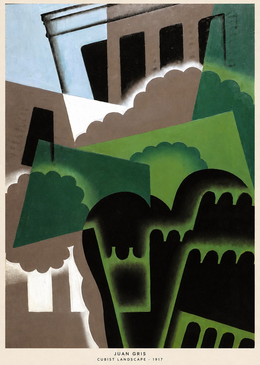Juan Gris Cubist Landscape No6 - Poster