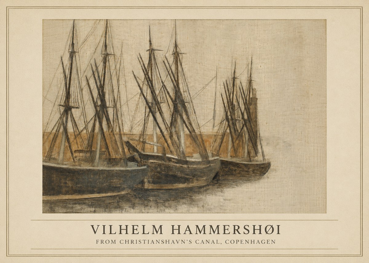 Vilhelm Hammershøi From Christianshavn's Canal, Copenhagen No1 - Poster