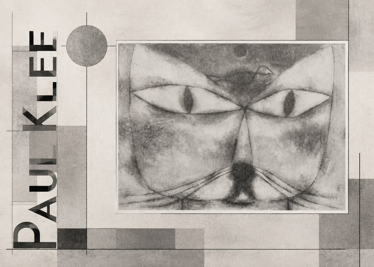 Paul Klee Cat and Bird No6 - Poster